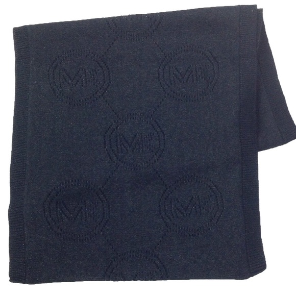 Michael Kors Jet Set Monogram Pointelle Infinity Scarf (in Black) - Picture 3 of 5